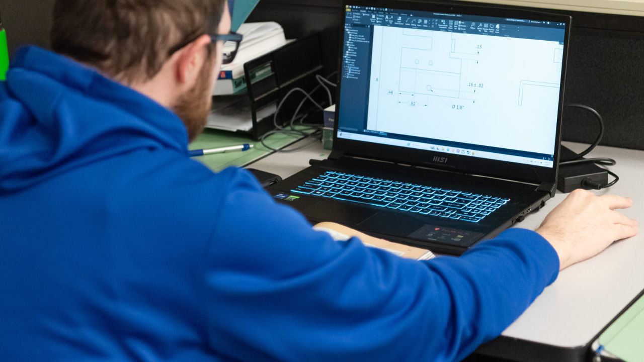 A Penn Commercial CADD student designs a building layout