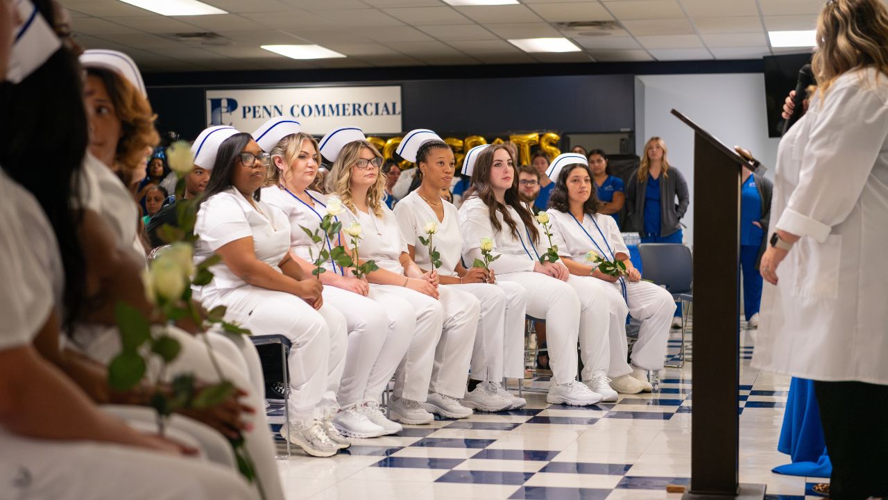 Photo of Penn Commercial practical nursing students at graduation